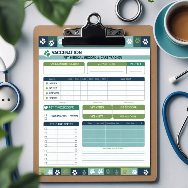 Printable Pet Medical Records & Care Tracker